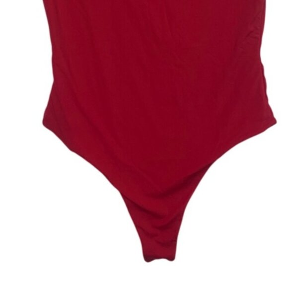 Qinsen Short Sleeve Bodysuit Womens Medium Red New - Picture 4 of 6